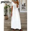JPNTKY Women's Fashion Summer Spring  Short Sleeve V-Neck Casual Dresses