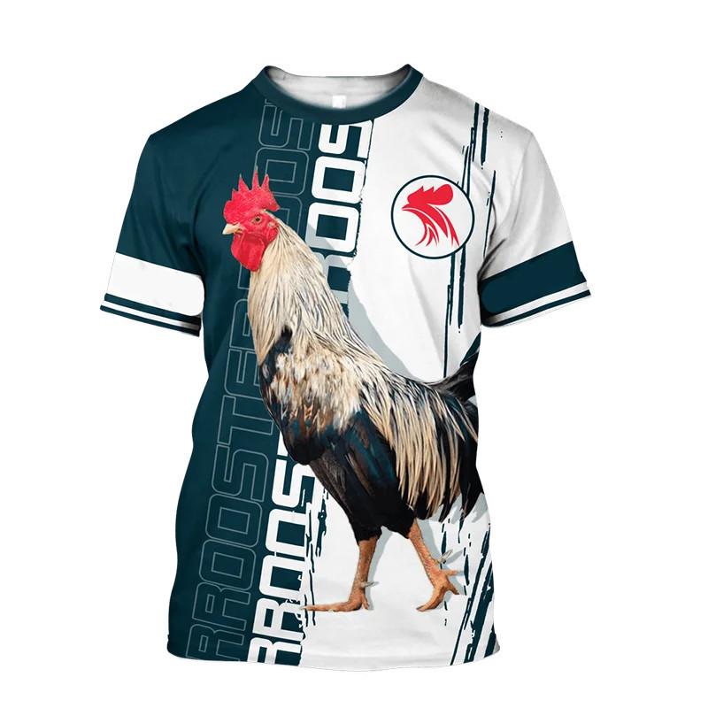 

New 3D Printed Rooster Men s Shirt 3D T-shirt Summer Pattern Clothing Street Fashion Top Top Top Top Top XS