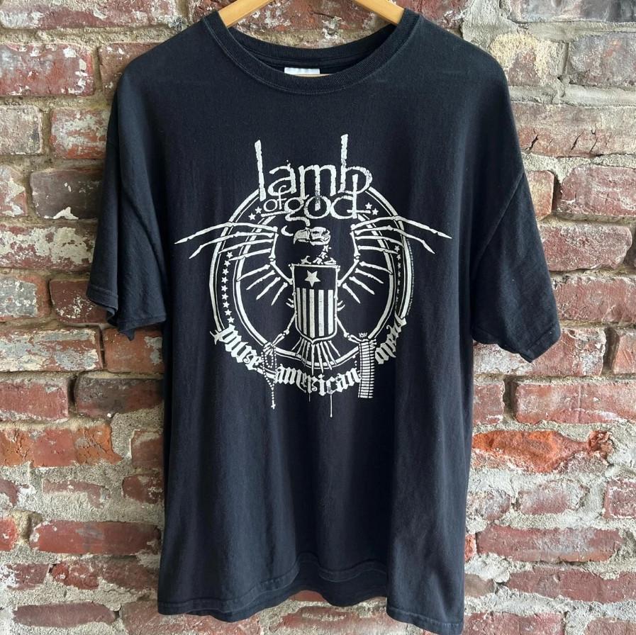 Vintage Lamb Of God Pure American Metal short sleeve T-shirt size S-5XL S