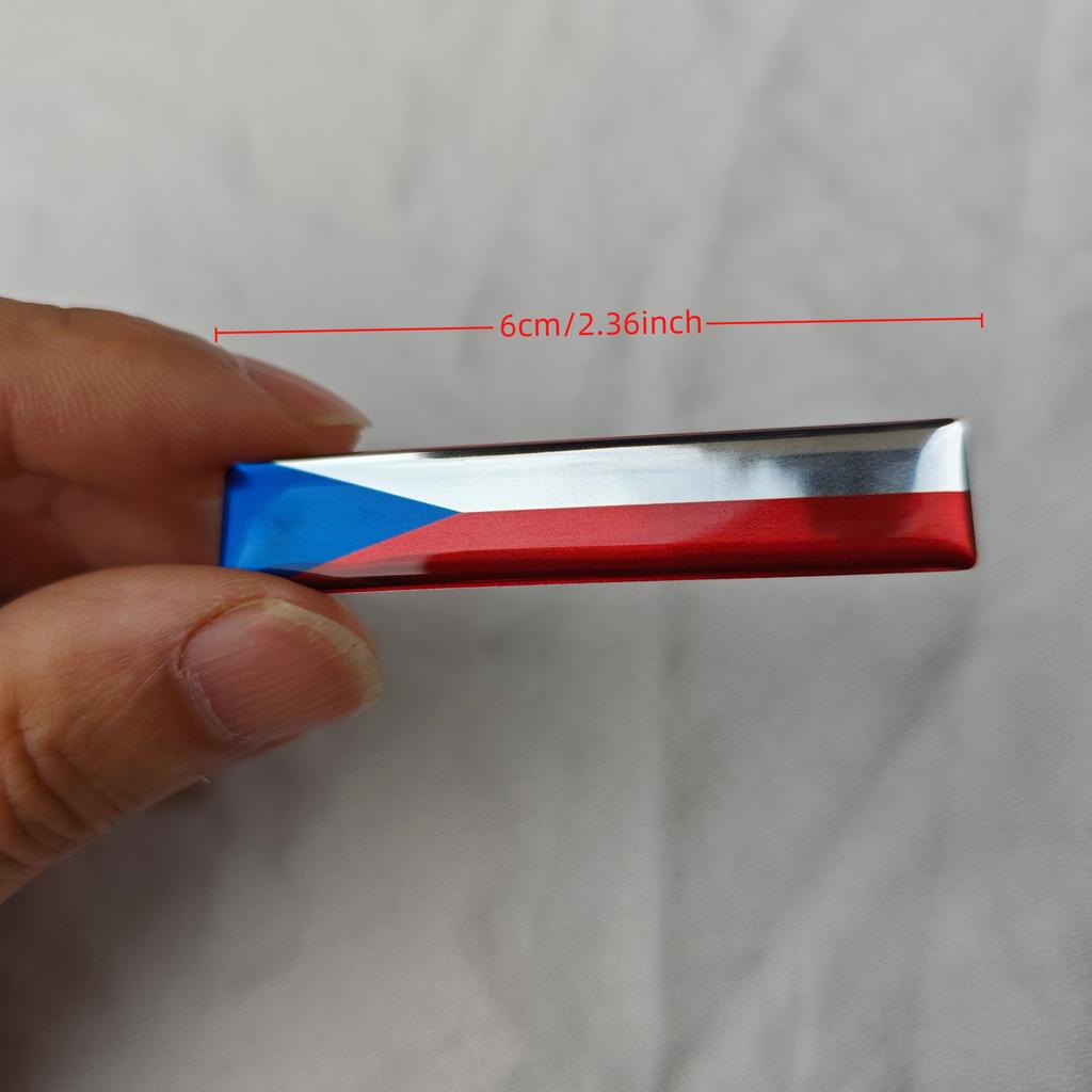 2 Czech Flag Style Car Badges, Car Seat Handle Badge Stickers, Suitable for All Car Decoration Accessories - Car Stickers