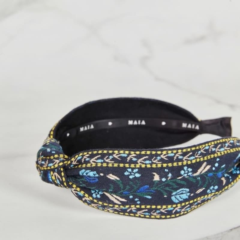 MAIA Royal Jacquard Hairband - Navy