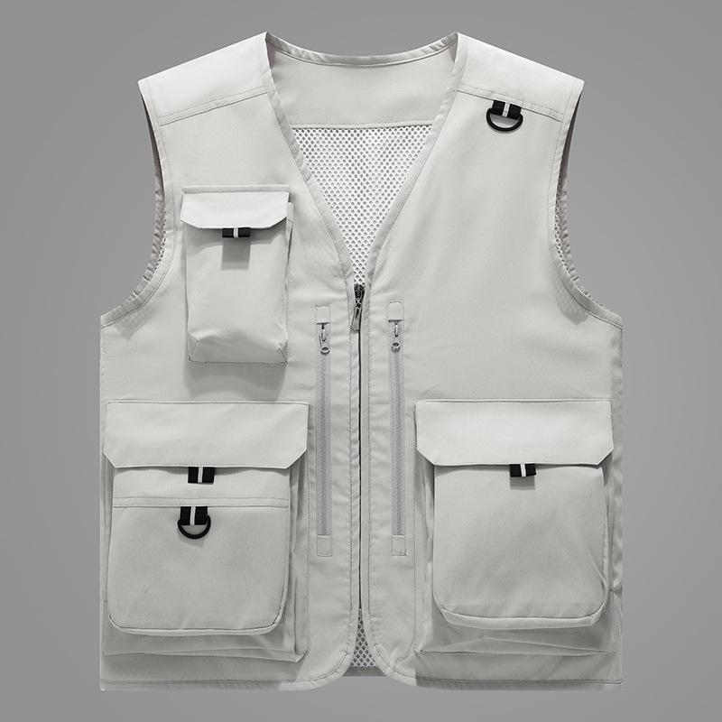 Men's Spring/Summer Outdoor Multi-Pocket Fishing Vest - Customizable Logo