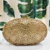 WHTUOHENG Oro Diamante Floreale Sera Donna Pochette Miglior Regalo di Natale Signora Matrimonio Sposa Pochette Telefono Portafogli di Cristallo