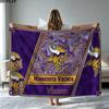 Minnesota Vikings Print Flanelovádeka Vysoká Kvalita Teplá Pohodlná Přikrývka pro Všechna Roční Období Perfektní jako Dárky Domácí Dekor