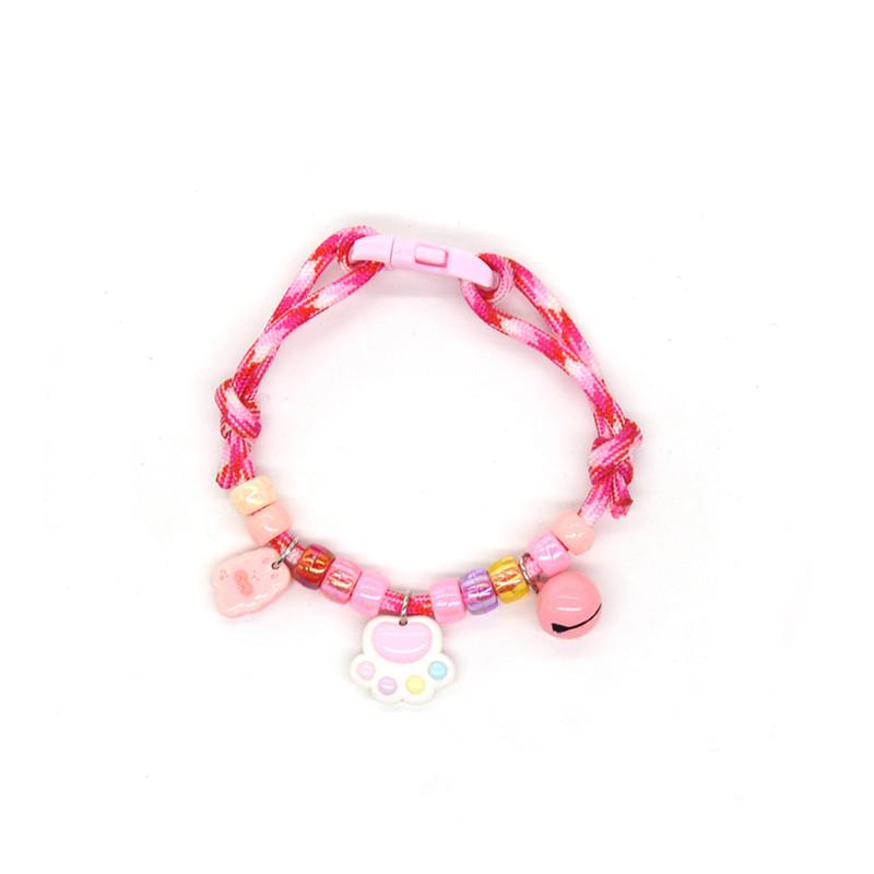 Cute Colorful Pet Necklace Braided Adjustable Cat Neck Chain With Bells Pet Jewelry Pet Costume Accessories