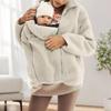 Women's Fashionable Oversized Matching Family Set: Kangaroo- Mother-and-Child One-Piece Solid-Color Shearling Coat