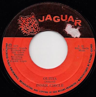 7inch Record INNER CIRCLE  Olivia J95 Jaguar 1973 Jamaica Reggae Ska  Dub Used