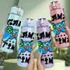 1PC Game Time Controller 750ml Color Plastic Sports Water Bottle Leakproof Flip Straw Lid Suitable for Sports Office Home Use