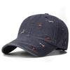 Washed Baseball Cap with Dog Embroidery Vintage Streetwear Hat
