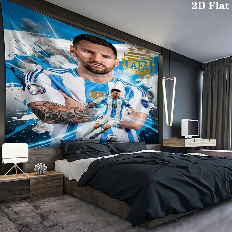 Leo Messi Wall Tapestry Aesthetic Wall Hanging Printed Fabric Blanket Decorative Tapestries for Bedroom Living Room Home Decor