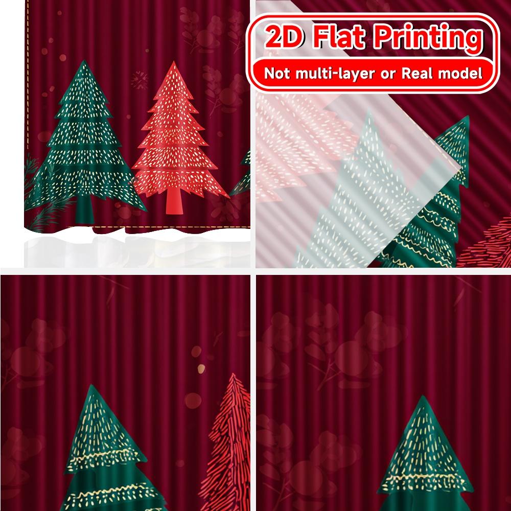 2D Flachdruck  2 Stück FestiveForest Beliebte Zeitgenössische Vorhänge Halbtransparente Vorhänge Dekorationen Verwendung für Zimmer   Küche   Arbeitszimmer