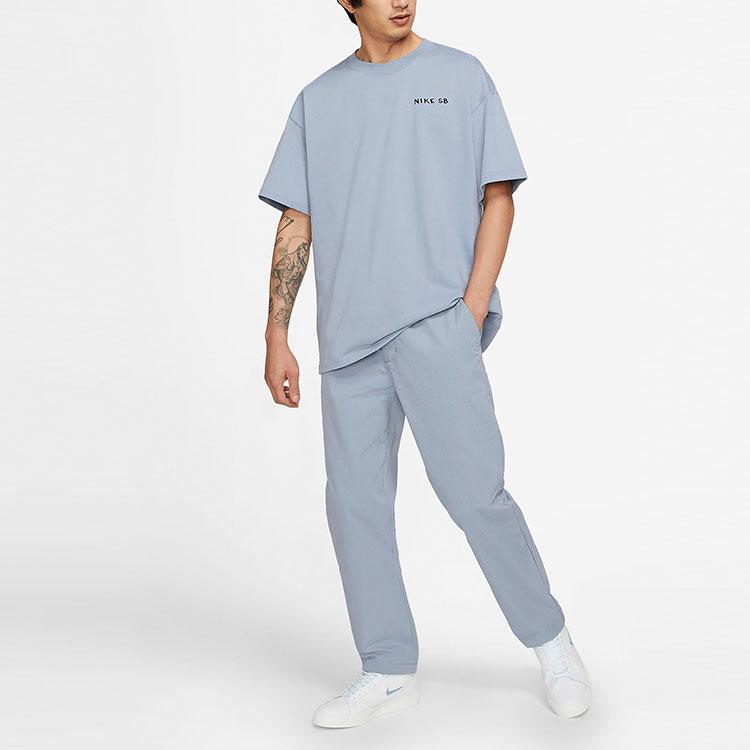 Nike SB Solid Casual Breathable Skateboard Pants Men Bottoms Light-Blue DC1371-493