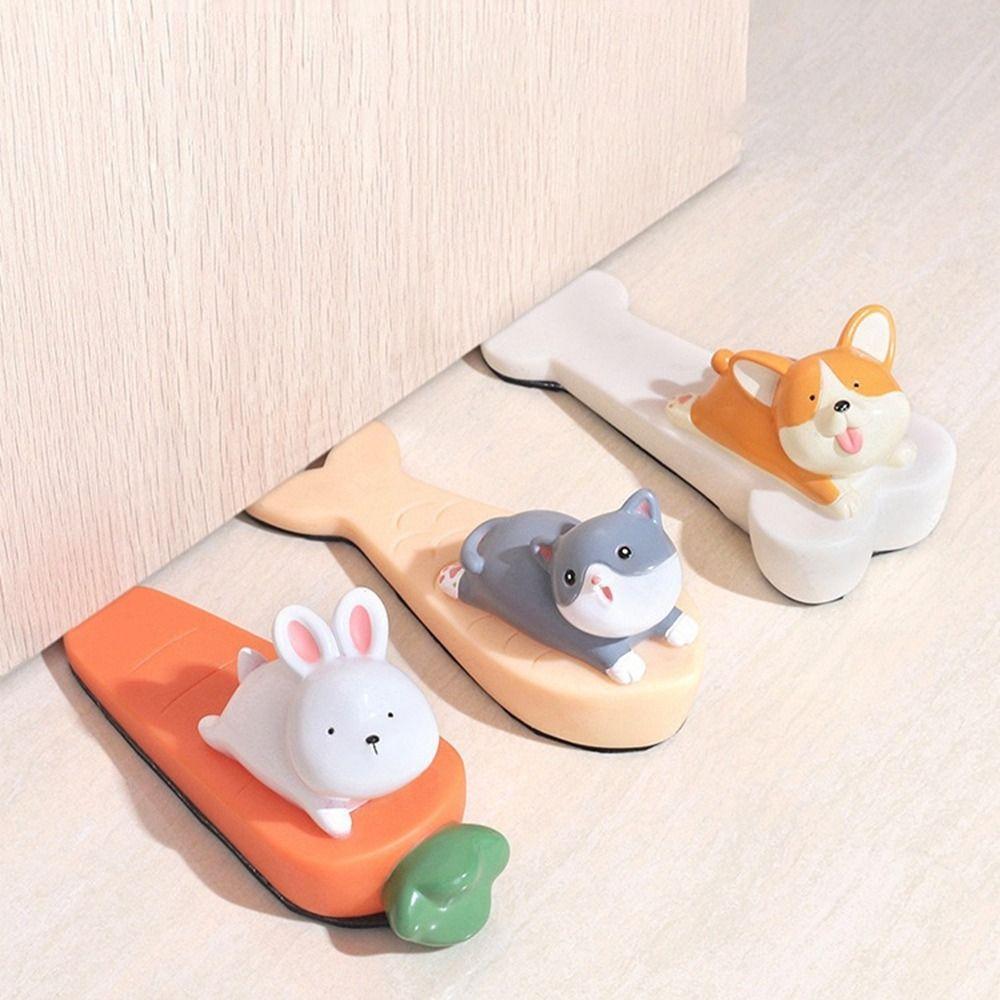 New PVC Cartoon Door Stopper Anti-pinch function Durable Door Blocking Mute Silent Block Flexible Shock Absorbent Block Door