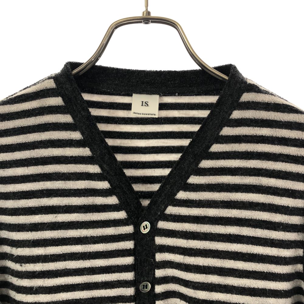 Sunaokuwahara IS Border Long Sleeve Knit Cardigan M Gray Women Used