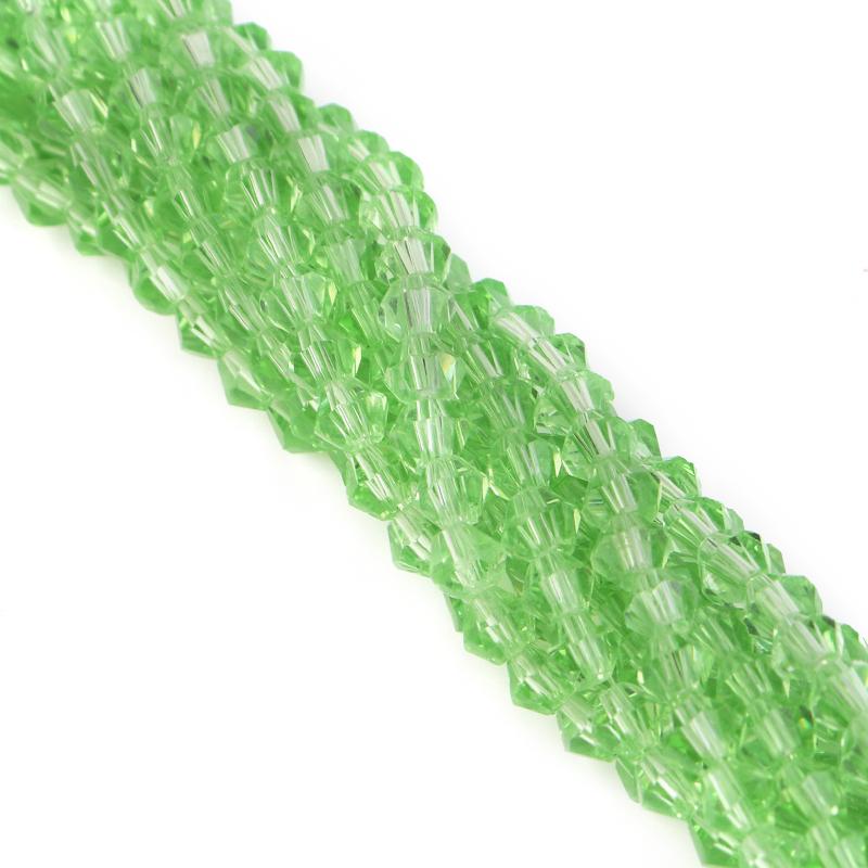 Apx 95pcs/Strand 4mm Shiny Crystal Beads Bicone Beads Faceted Glass Beads Loose Spacer Beads for Bracelet DIY Jewelry Making