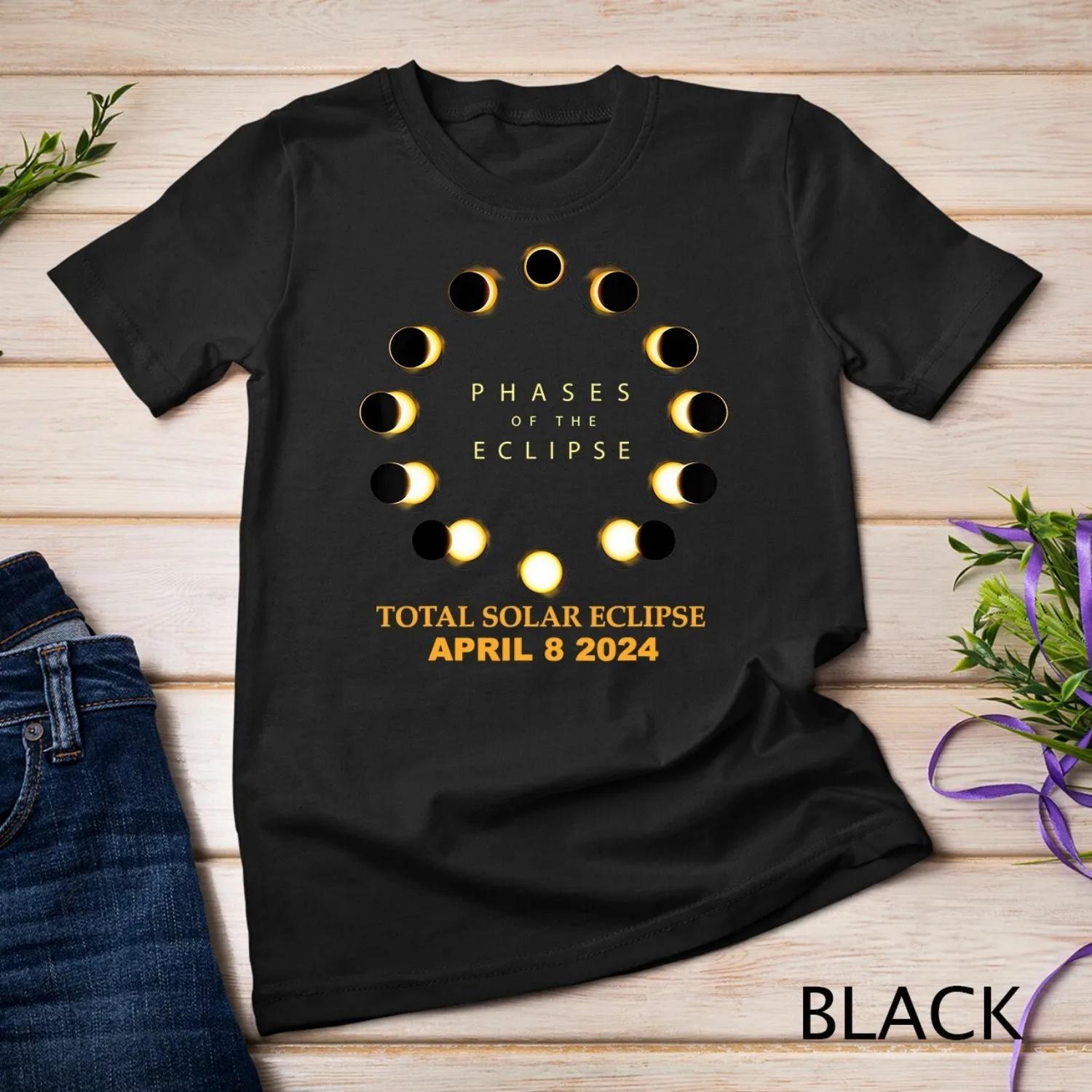 Total Solar Eclipse 2024 Phases T Shirt April 8th S чёрный