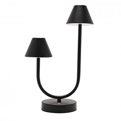 Hestia Matte Black USB Touch Double Light Table Lamp
