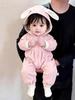 Newborn Baby Girl Sweet Hooded Romper Windbreaker - Spring/Autumn Outerwear