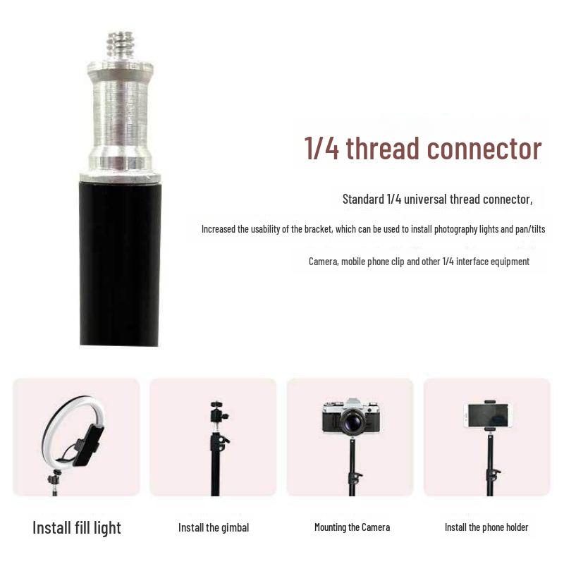 2,1 m Fotostativ och 1,6 m Teleskopiskt Golvstående Fyllnadsljus för Fotografering med Mobiltelefon