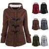 Elegant Women Trench Parka Hooded Coat Jacket Outwear Winter Warm Long Overcoat