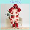 Flannel Women Winter Kawaii Kimono Nightgown Strawberry Cute Home Wear For Women Sleepwear Warm Bathrobe Cartoon Hooded Long Robe