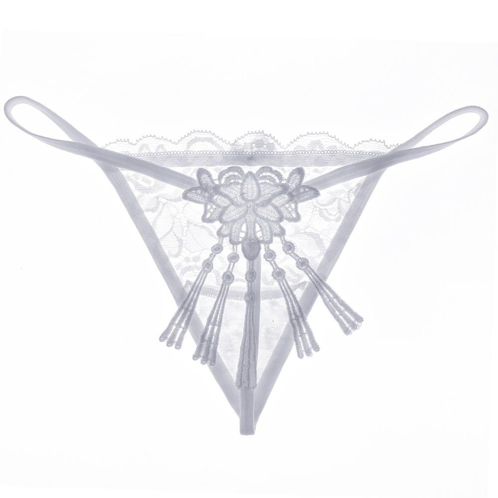 Cute Lace Girl Panties Hollow Water-soluble Embroidered Pure Desire Thong Low Waist Sexy Thin Belt High Value T-pants