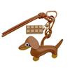 Leather Dachshund Chocolate Bag Accessories Pendant Key Chain Lanyard Creative Keychain