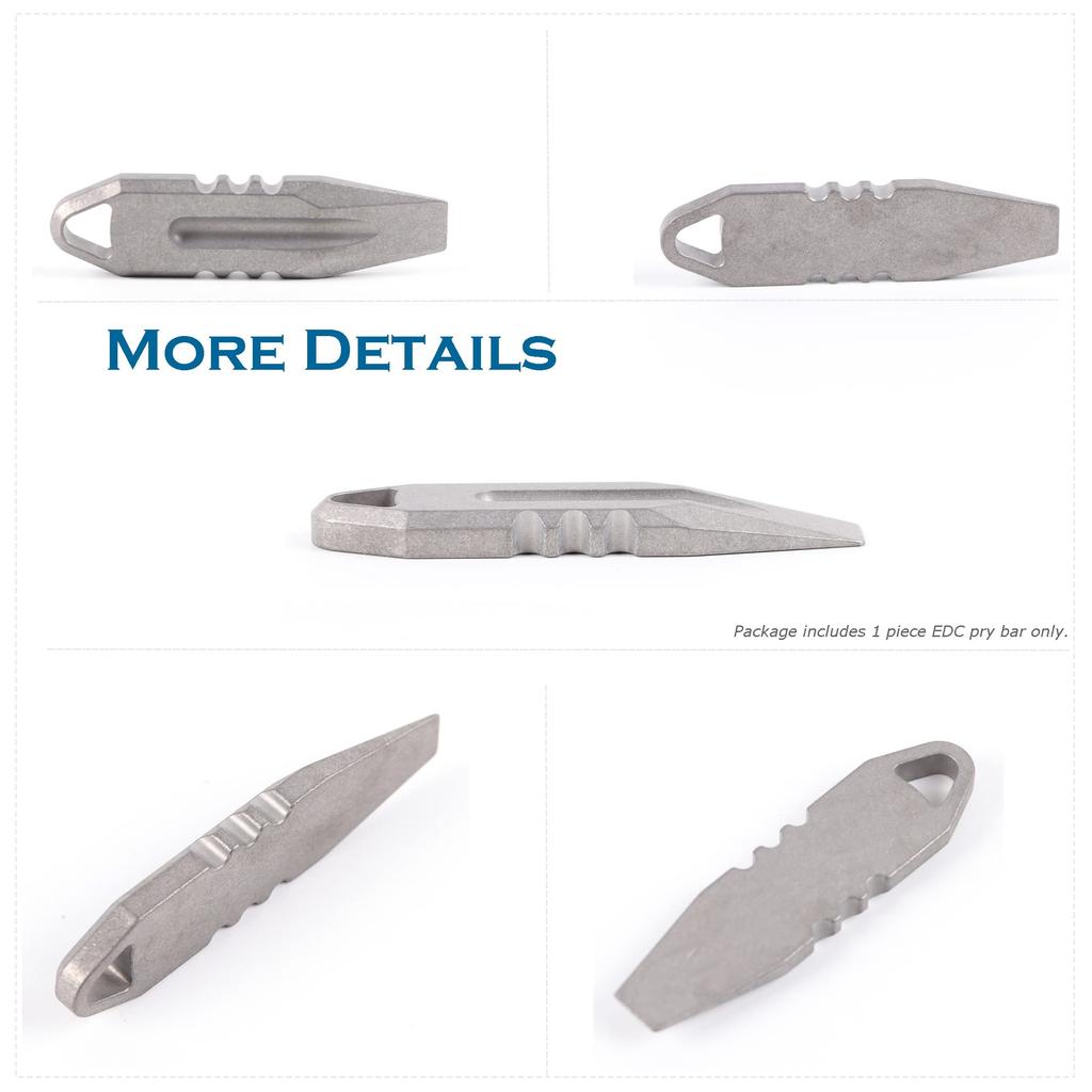 Hamans Titanium EDC Prybar Portable Mini Keychain (Grey)