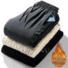 Men's Slim Fit Fleece Lined Winter Sports Sweatpants with Cuffs - Thickened Lambswool for Warmth
