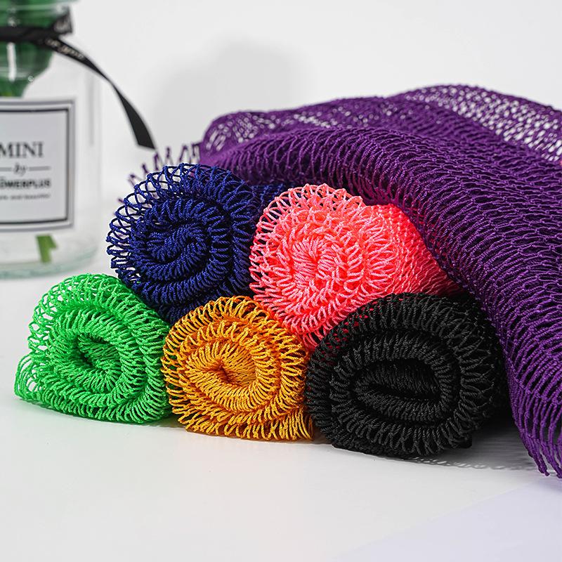 Double-Sided Bath Towel For Back Scrubbing Strong Mud Scrubbing Long Back-Pull Bath Towel For Home Use