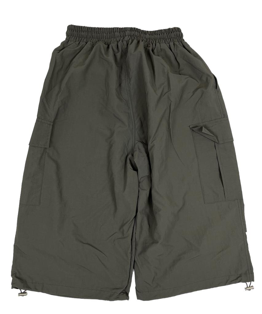 SK8ER ROCK Nylon Cargo Wide Long Half Pants Dimgray