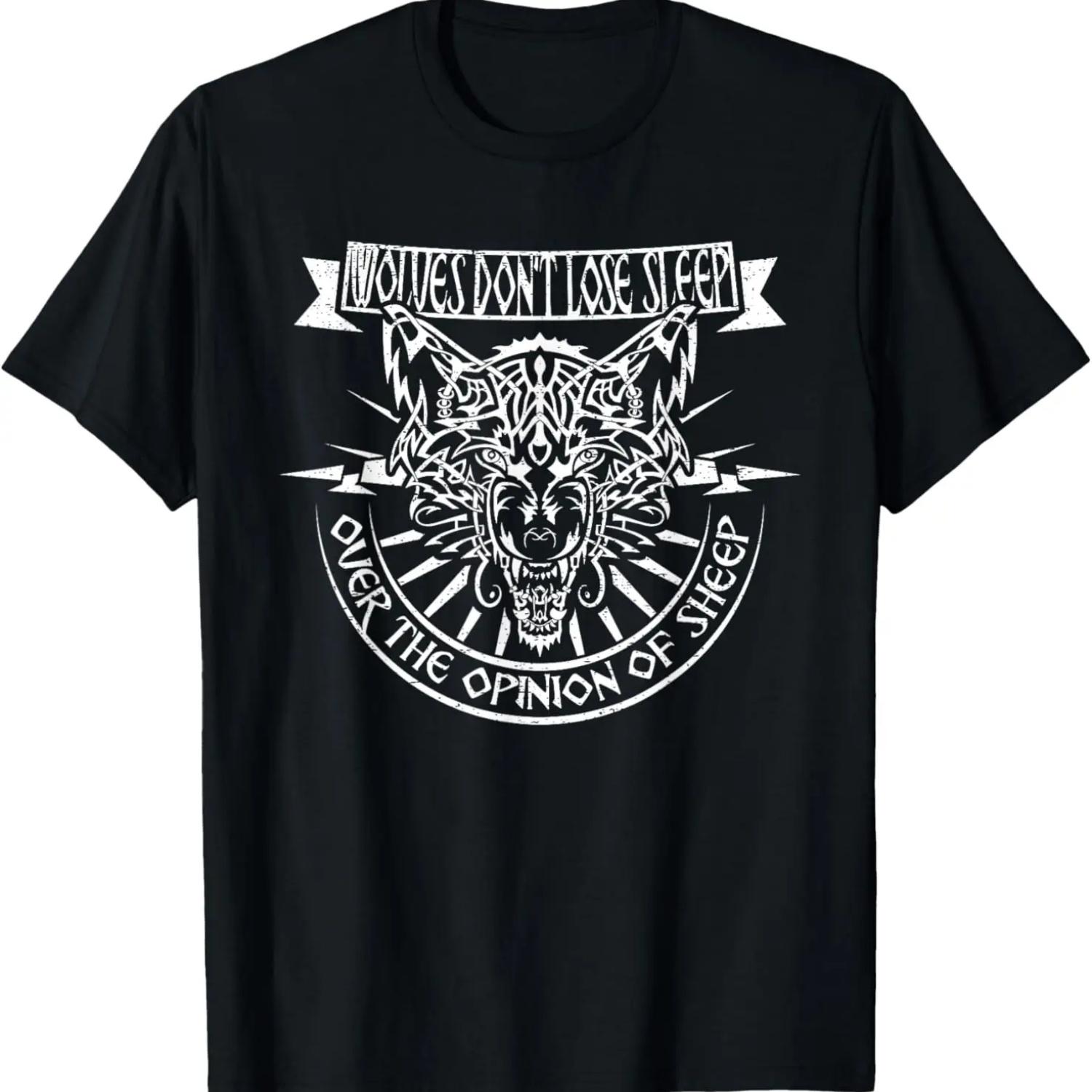 Wolves Don t Lose Sleep Over the Opinion of Sheep T-Shirt (2) S чёрный