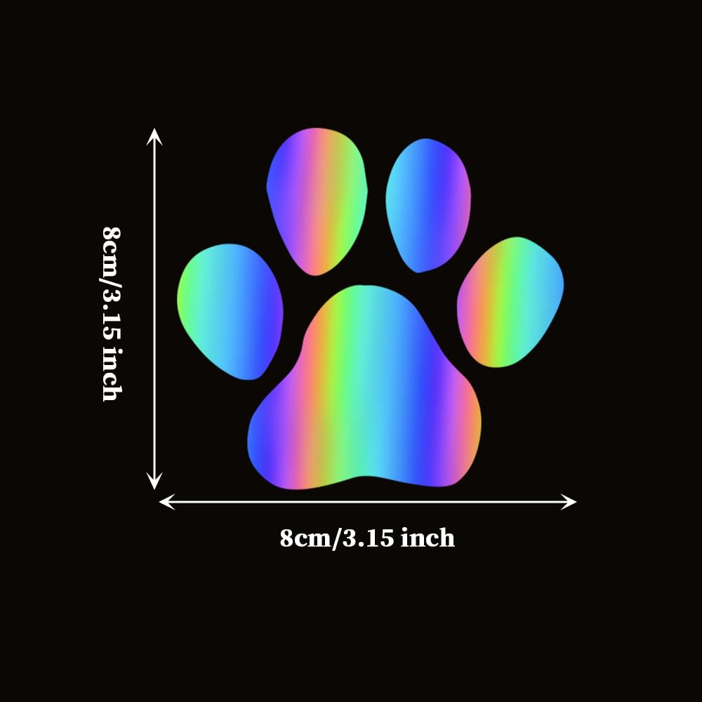 Tuqiang 10 Pcs Reflective Stickers Decoration Car Sticker Accessory Car Suitcase 3D Stickers(Cats, Paws)