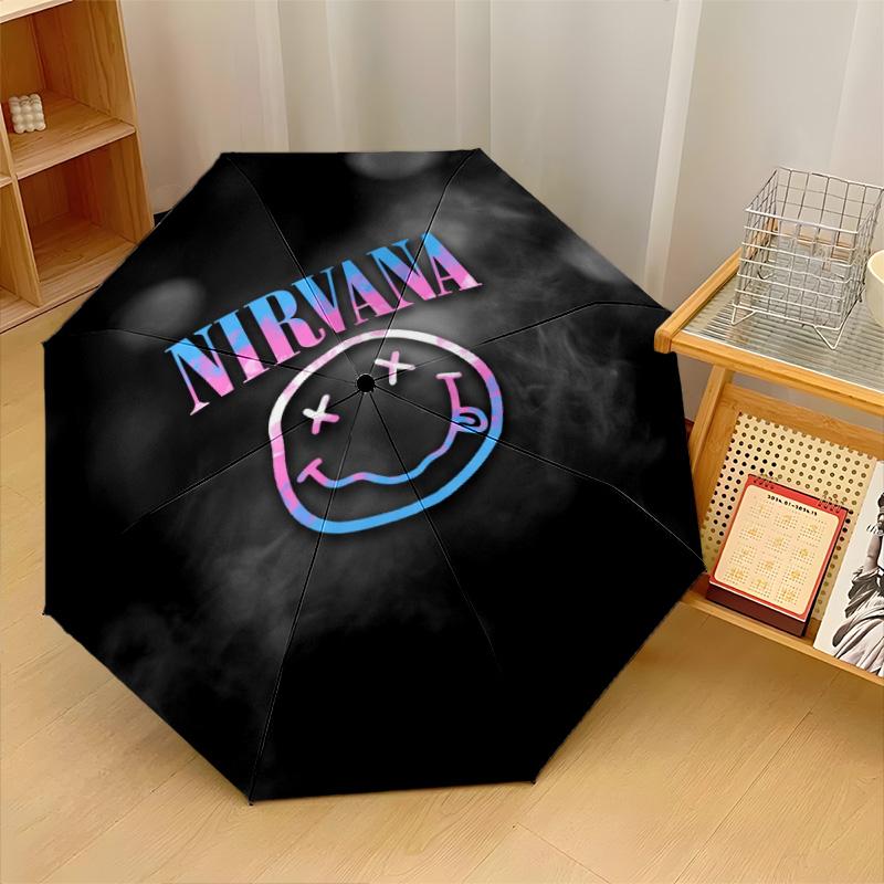 Impression Nirvana 8 ?Parapluie Pliant Léger Résistant au Vent à Bâtons Automatique Pour Voyages en Plein Air