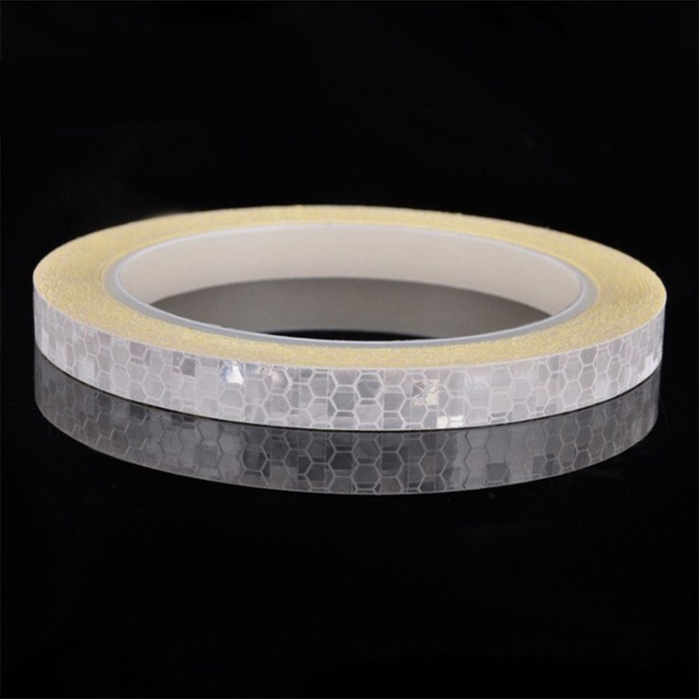Fluorescent Security warning tape Cycling Accessories Bike Reflective Stickers Wheel Rim Decal белый
