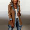 Women's Fashion Casual Button-Patch Long-Sleeve Collared Jacket