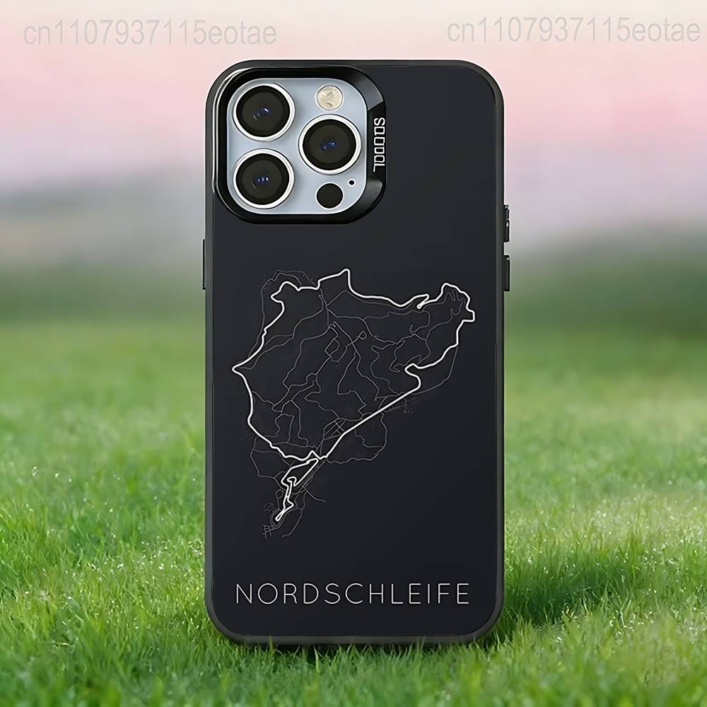 Funda para Teléfono de Coche Deportivo N-Nurburgring Para iPhone 17,16,15,14,13,12,11,Pro,Max,Plus,E,Air,Mini Cubierta Negra IMD