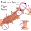 Reusable Long Spike Condoms Enlarger Extender Penis Cock Sleeve Extender Strong Vibrator