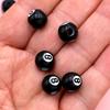 30Pcs Billiard Design Beads Black Loose Beads For Jewelry Making Diy Handmade Bracelet Earrings Key Chain Accessories
