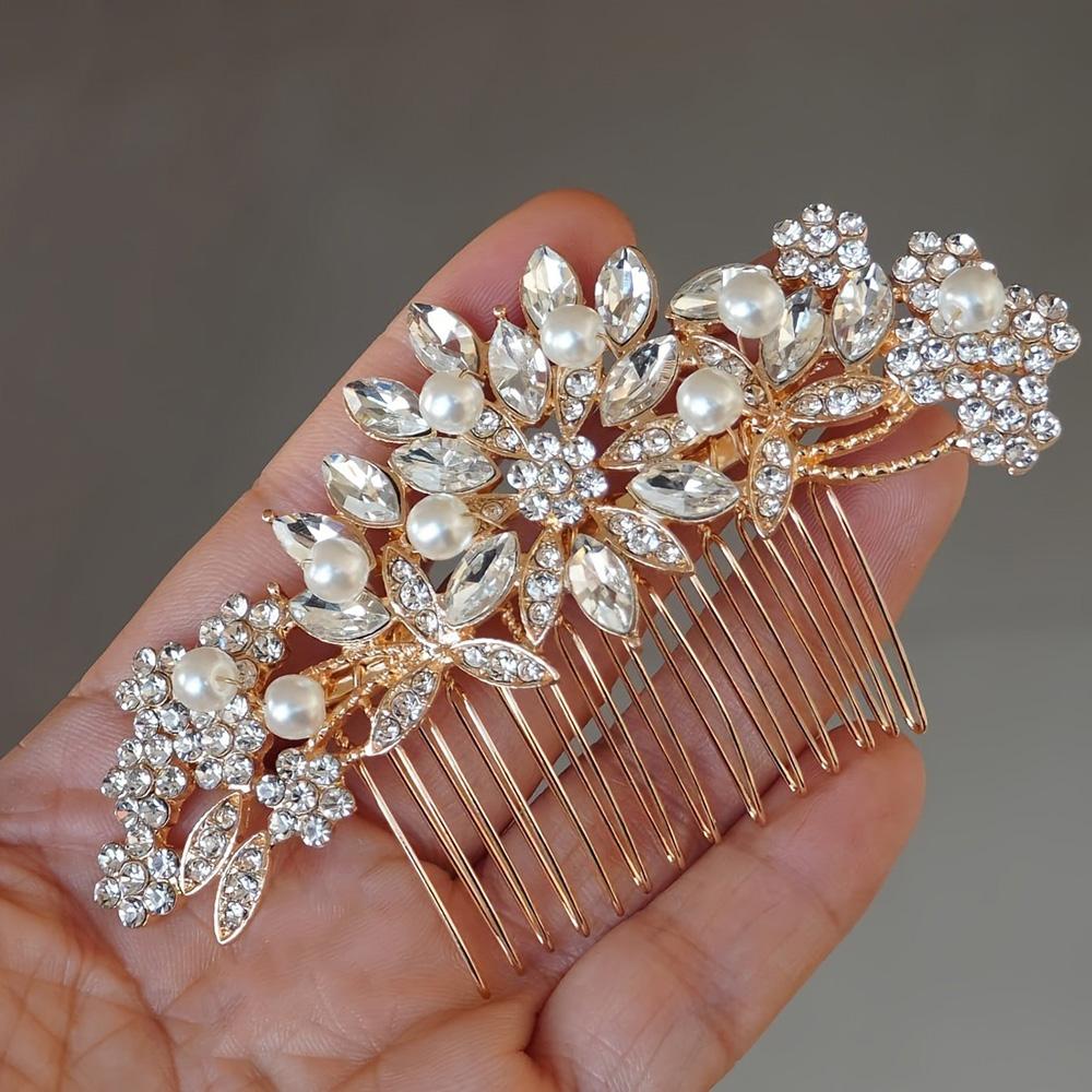 1pc Luxurious Bridal Hair Accessory Sparkling Rhinestone Headpiece for Wear Wedding Parties Ceremonies Women's Jewelry Hairpins