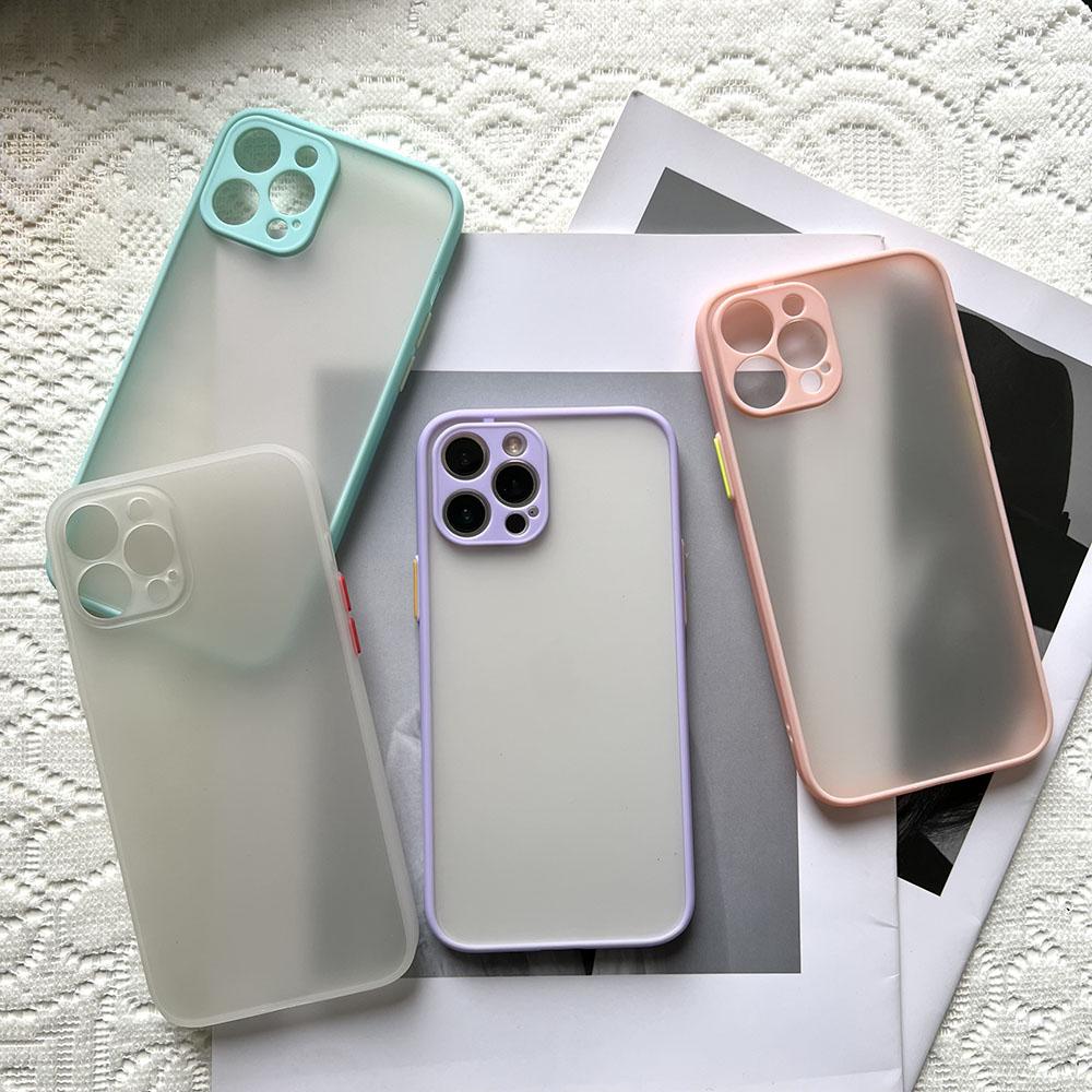 For iPhone 13 Pro Max Shockproof Bumper Clear Phone Case For iPhone 12 11 Pro Max XR X XS 7 8 Plus Soft Silicon Matte Hard Cover