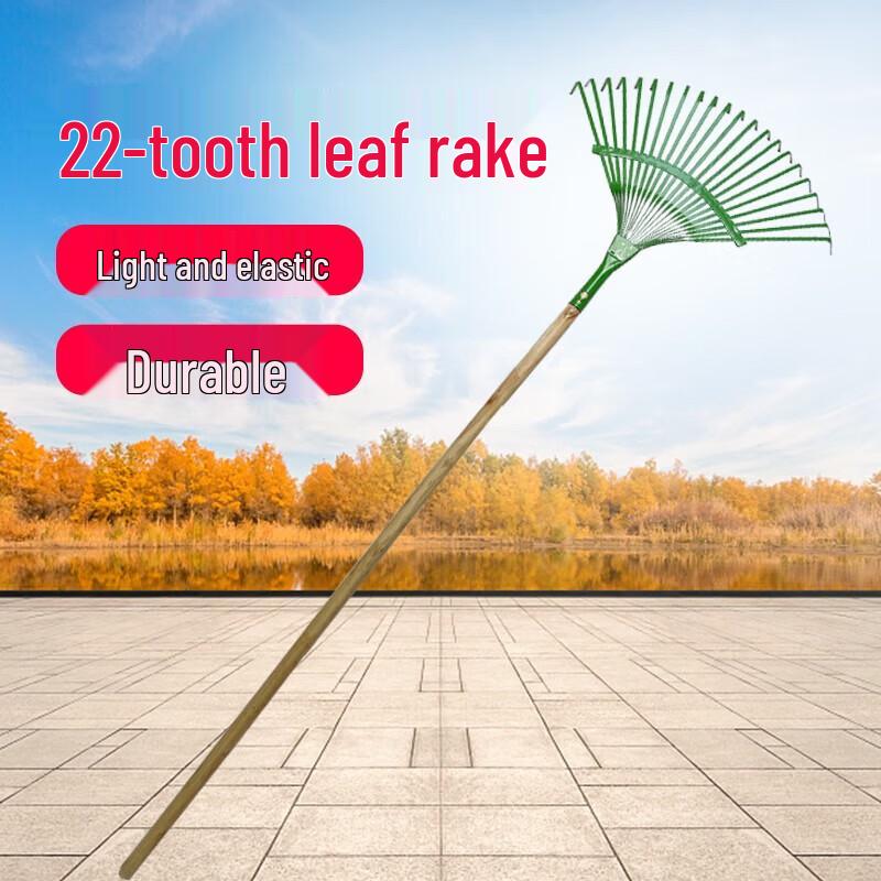 22-Tooth Powder-Coated Steel Garden Rake