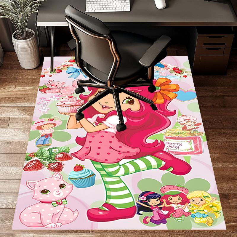 1pc Princess Strawberry (4) Design Printed Area Rug Carpet for Bedroom Living Room Home Decor Rugs Mat Non Slip Mat Rug for Bedside
