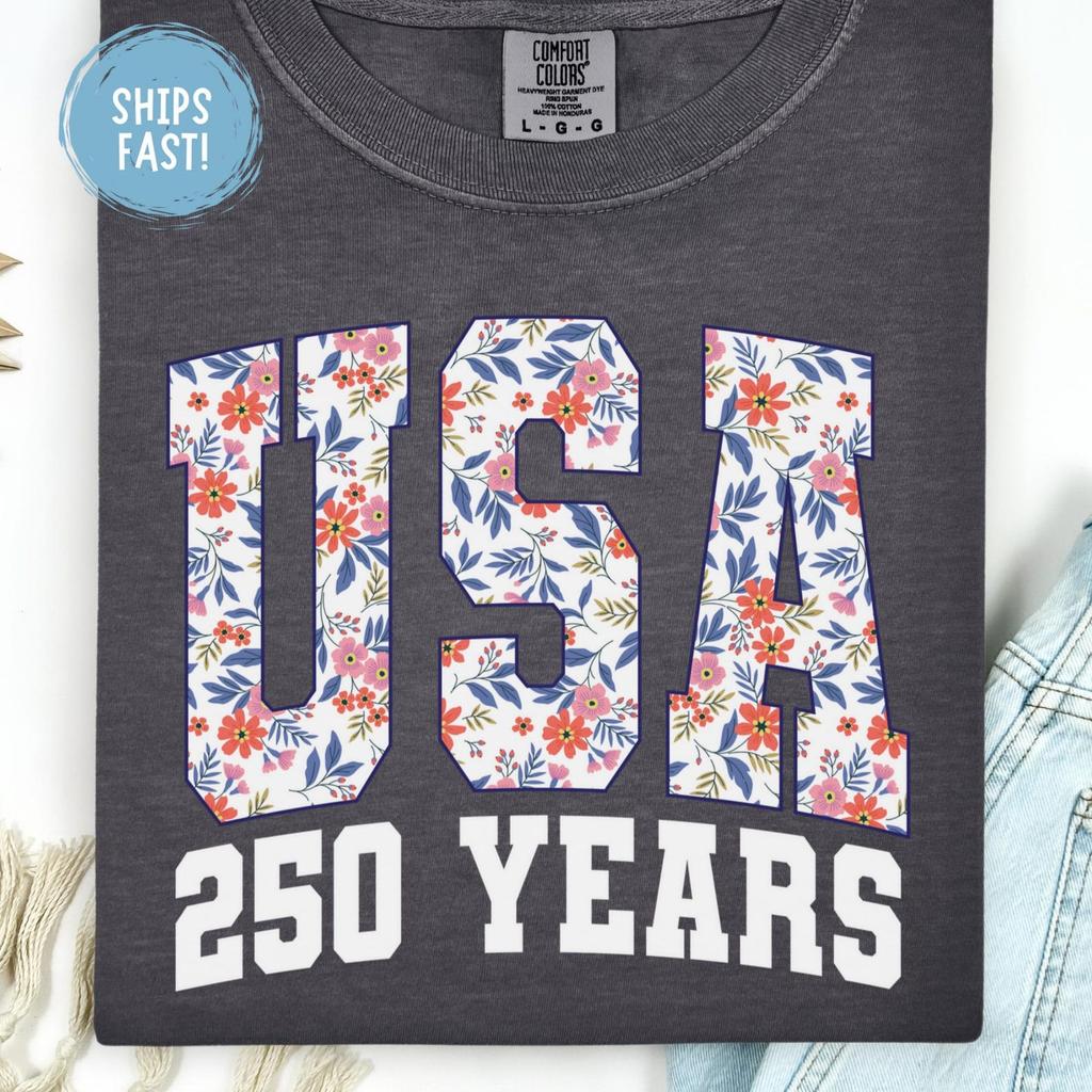 USA 250 Years Shirt 1776-2026 America 250th Anniversary Patriotic Tee Independence Day 4th of July Vintage USA History Gift Comfort Colors
