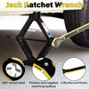 Car Jack Ratchet Wrench, Labor-Saving Tire Jack Handle, Scissor Jack Adapter For Car With Long Handle, 360° Swivel Tire Wheel Lug Wrench For