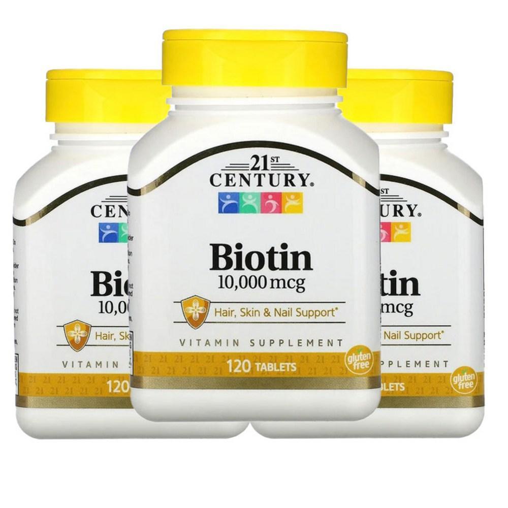 21st Century Centri Biotin 10,000mcg Tablets 120 Tablets 3 pcs