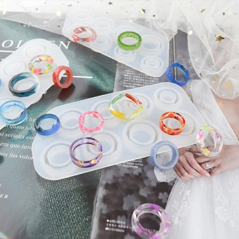 Handmade Earrings Necklace Ring Casting Mold DIY Keychain Mold Assorted Rings Silicone Mold Jewelry Rings Resin Mold