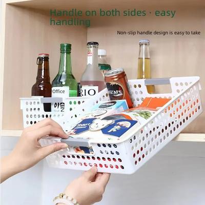 Household Desktop Miscellaneous Storage Basket Snack Toy Storage Plastic Shelf Dormitory Kitchen Tabletop Minimalist Storage Box