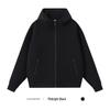 Men's 400g Heavyweight Liquid Cotton Raglan Sleeve Cardigan: Autumn/Winter Solid Color Casual Loose Zipper Hoodie.