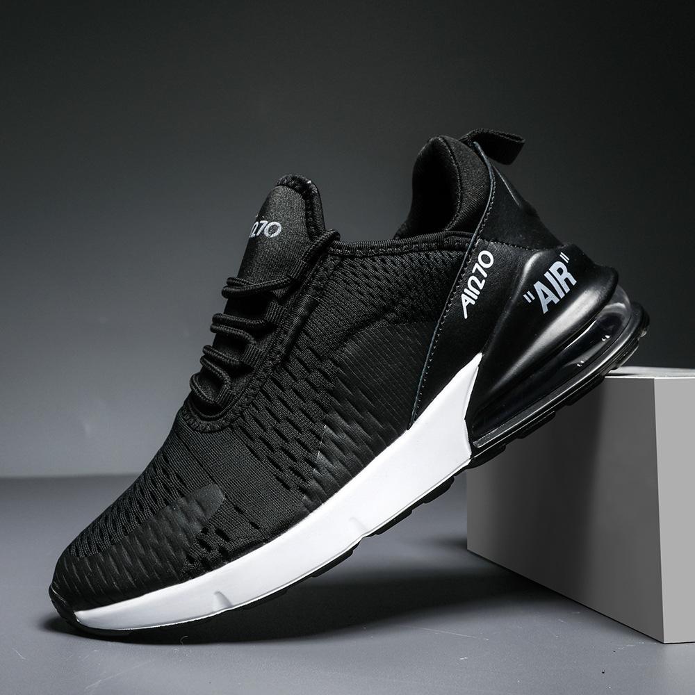 Couples spring and autumn trend versatile flying woven air cushion running breathable non-slip sports men's shoes
